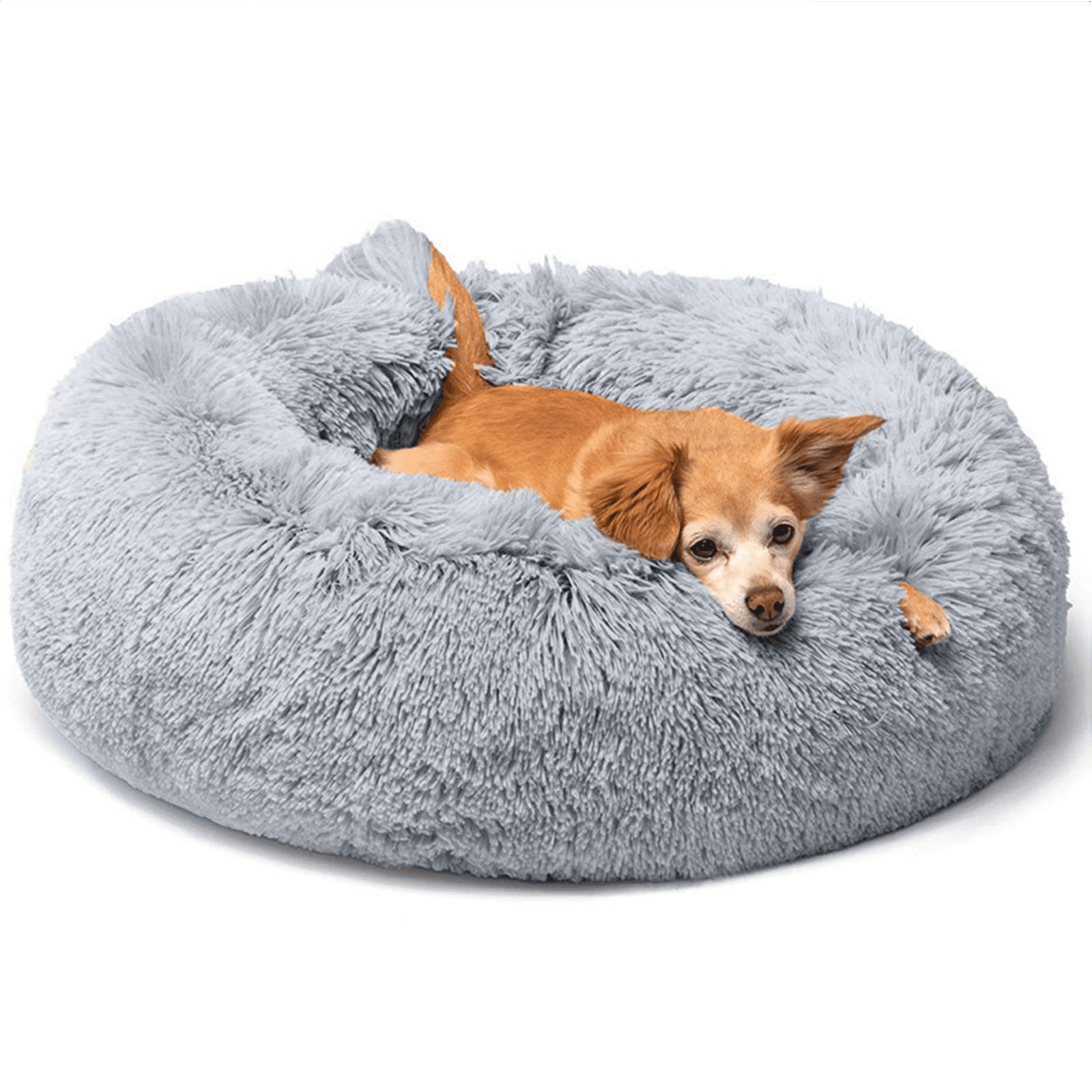 Anti-Anxiety Dog & Cat Bed, JINJIU Warm Soft Pet Bed, Round Nest ...