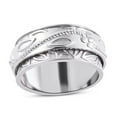 thumbnail image 1 of Anxiety Ring for Women 925 Sterling Silver Spinning Spinner Rings for Men Oxidized Concave Floral Engraved Boho Jewelry Band Meditation Stress Relief Women Size 6 Christmas Gifts, 1 of 10
