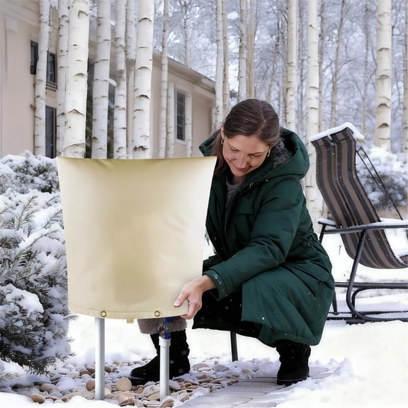 Anti Backflow Preventer Insulation Cover, 17 x 21 in / 43 x 53 cm Oxford Fabric Outdoor Pipe Covers for Winter Freeze Protection, Waterproof, Windproof, Sun Protection