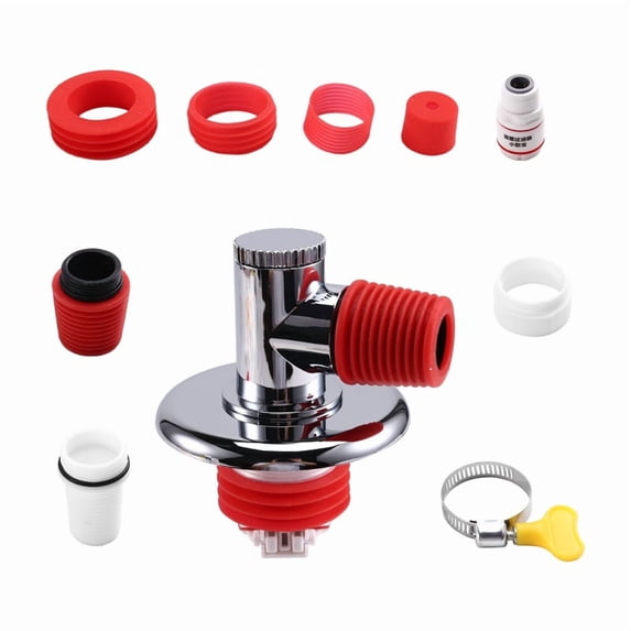 Anti-Backflow Washing Machine Drain Hose Adapter, Plastic Seal for Bathroom & Toilet, Essential Home Appliance Accessory,1 x Washing Machine Drain Hose Adapter 4 x Replacement head