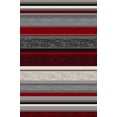 thumbnail image 1 of Anti-Bacterial Rubber Back AREA RUGS Non-Skid/Slip 3x5 Floor Rug | Red Stripes Colorful Indoor/Outdoor Thin Low Profile Living Room Kitchen Hallways Home Decorative Traditional Rug, 1 of 2