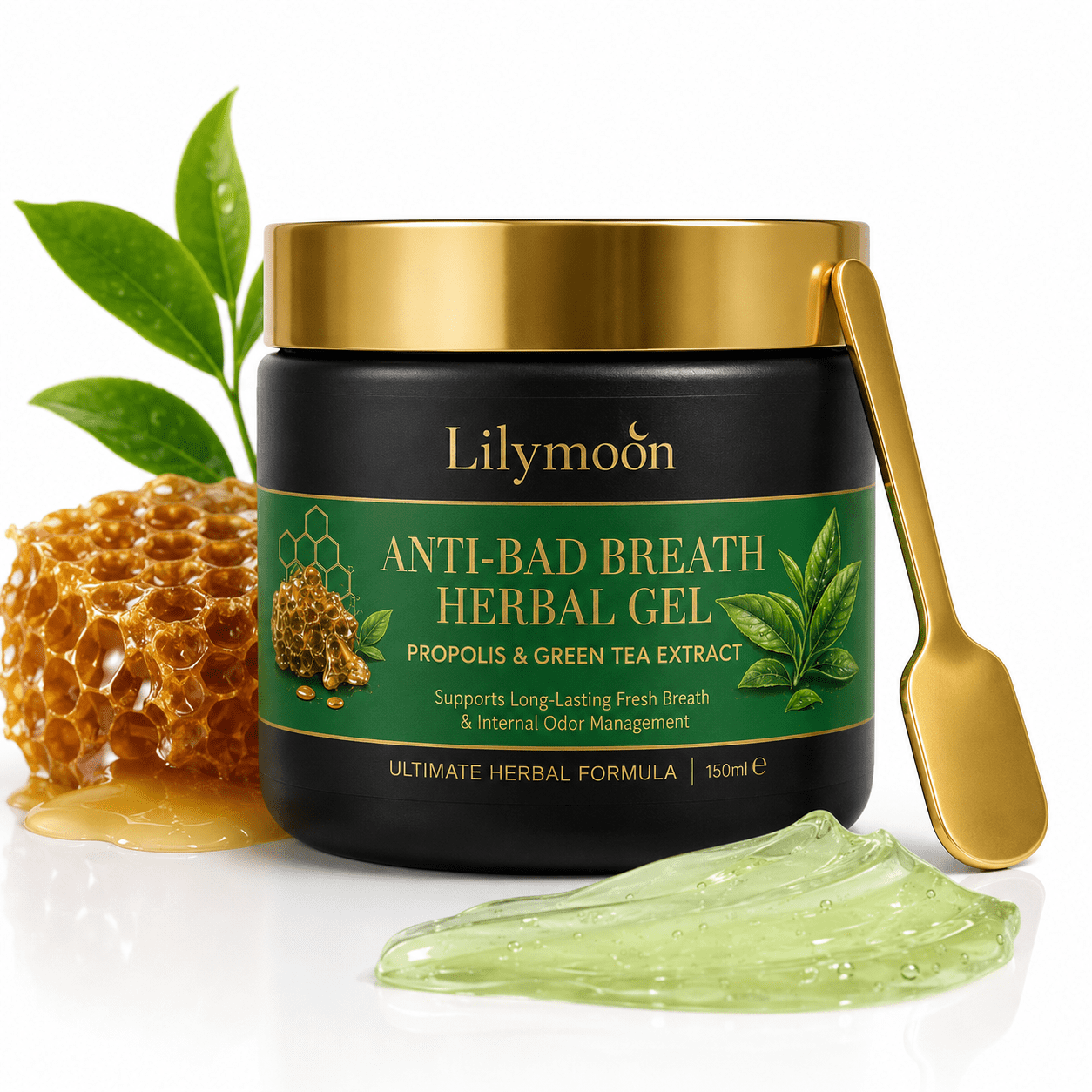 Anti-Bad Breath Herbal Oral Gel with Propolis & Green Tea Extract, Fresh Breath Mouth Care Gel, 150ml