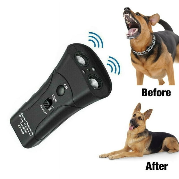Anti Bark Dog Training Antibarking Device Ultrasonic to Stop Dog Barking with Dual LED Light and Strap, Safe for Pets Indoors and Outdoors