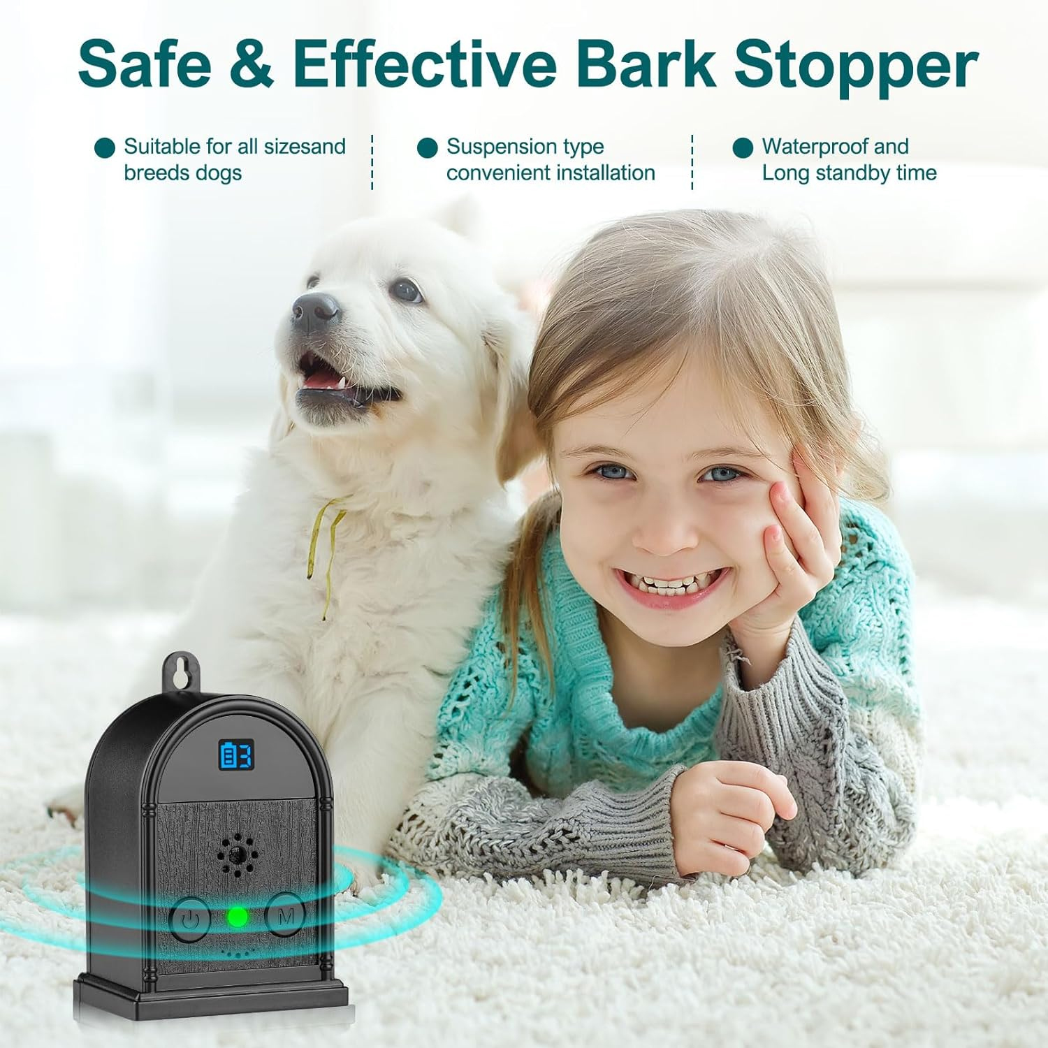 Anti Barking Device, 4 Adjustable Modes Ultrasonic Dog Barking Control