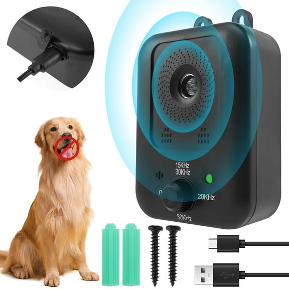 Anti Barking Device for Dogs,Rechargeable Ultrasonic Bark Stopper Ultrasonic Dog Barking Control Devices with 3 Adjustable Frequency IPX6 Waterproof Dog Barking Devices for Indoor Outdoor