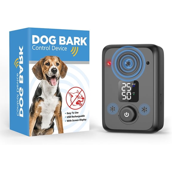 Anti Barking Device for Dogs,50FT Effective Range bark Deterrent Device,3 Modes ,Fit  Breeds&Size  Black,Medium