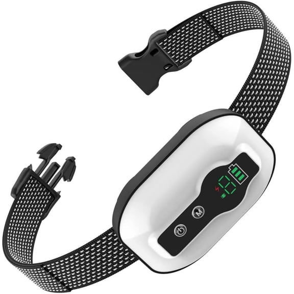Anti Barking Dog Collars Rechargeable - Bark Collar for Large Medium Small Dog - Stop Dog Barking Deterrent Device with Vibration & Sound Harmless Training No Bark Collar IPX67 Waterproof(White)