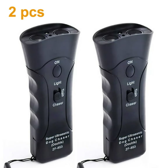 TiokMc Anti Barking Handheld Ultrasonic Dog Trainer Device - Electronic Bark Deterrent Training Tool for Dogs - 2 Pack
