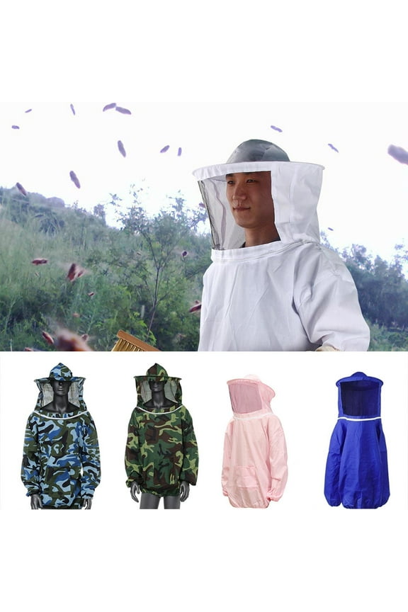 Anti Bee Protective Suit Cotton Beekeeping Jacket Lightweight Breathable Beekeeper Clothing with Full Body Coverage and Veil for Sting Prevention Comfortable Fit for Men and Women Outdoor Apiary Work