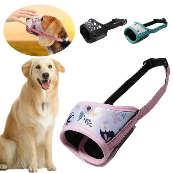 Anti-Bite Anti-Barking Dog Muzzle, Adjustable Dog Cover for Small, Medium, Large Dogs - XL, Pink