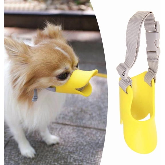 Anti Bite Duck Mouth Shape Dog Mouth Covers, Soft Duck Silicone Mouth Cover with Adjustable Strap, Small Medium Dogs Muzzle Masks Best for Prevent Barking, Biting, and Chewing