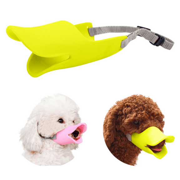 Anti Bite Duck Mouth Shape Dogs Mouth Covers Anti-Called Muzzle Masks Pet Mouth Set Bite-Proof - Yellow,M