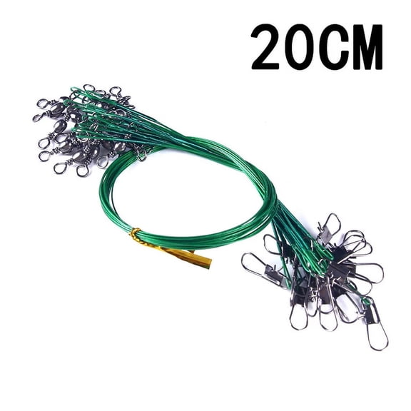 Anti Bite Steel Fishing Leader Wire with Swivel Snaps, Stainless Steel Tensile Fishing Line, 20/60/100/200pcs Fishing Trace for Saltwater and Freshwater Fishing