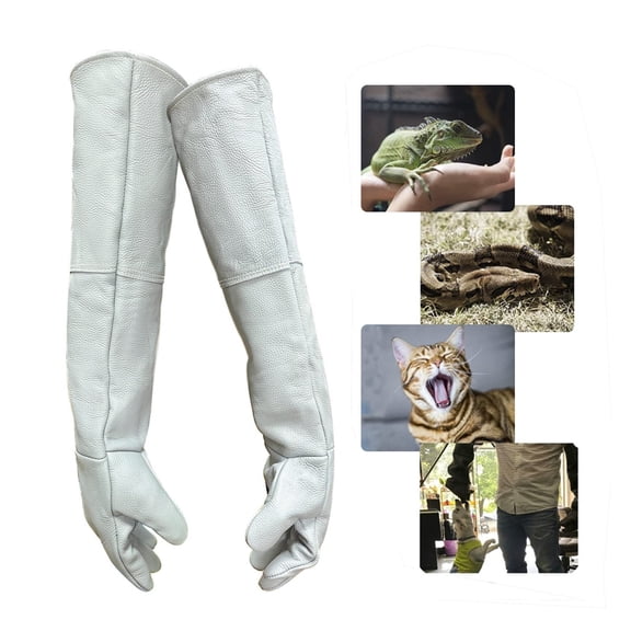 Anti-Bite Work Gloves,Double Leather Reinforced Padding for Handing Dog Handling Falconry Gloves