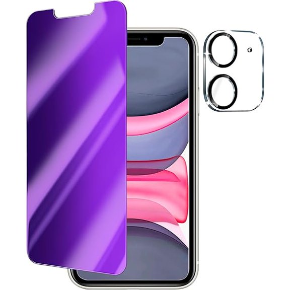 Anti Blue Light Privacy Screen Protector for iPhone 11 with Camera Lens Protector, Blue Light Blocking Eye Protection 9H Tempered Glass, Anti Glare Anti-Fingerprint Smooth Matte Film, 6.1 Inch