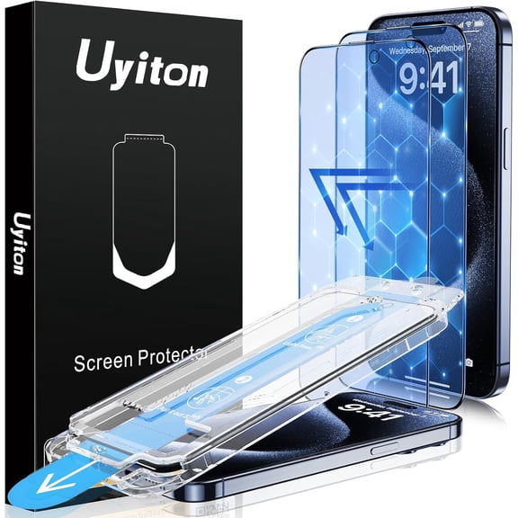 Anti-Blue Light for iPhone 15 Pro Max Screen Protector - Unbreak-Glass Full Coverage Case Friendly Scratch Resistance 9H Tempered Glass Screen Protector for iPhone 15 Pro Max 2 Pack
