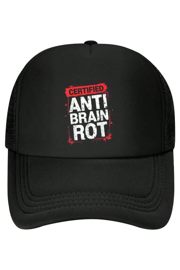 Anti Brain Rot Distressed Meme Humor Quote Viral Internet Cu Funny MEN WOMEN Baseball Cap