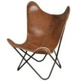 thumbnail image 1 of Anti-Brown Leather Butterfly Chair, 1 of 1