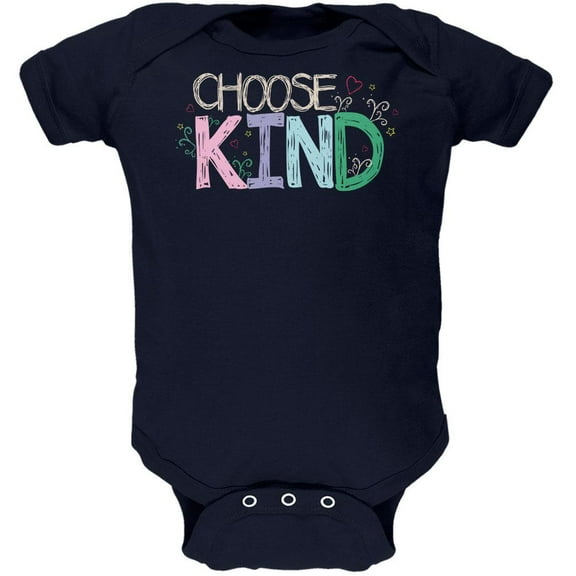 Anti-Bully Choose Kind Sketch Soft Baby One Piece Navy 12-18 M
