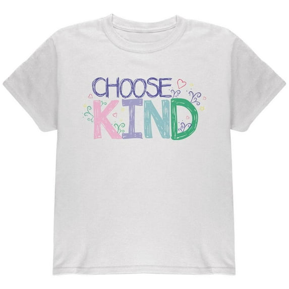 Anti-Bully Choose Kind Sketch Youth T Shirt White YSM