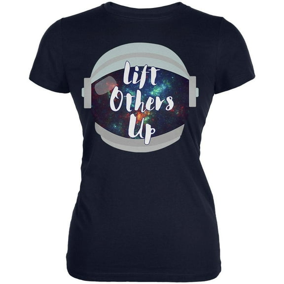 Anti-Bullying Astronaut Space Lift Others Up Juniors Soft T Shirt Navy LG