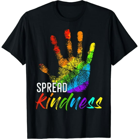 Anti Bullying Handprint Gift For Teachers To Spread Kindness T-Shirt Black X-Large