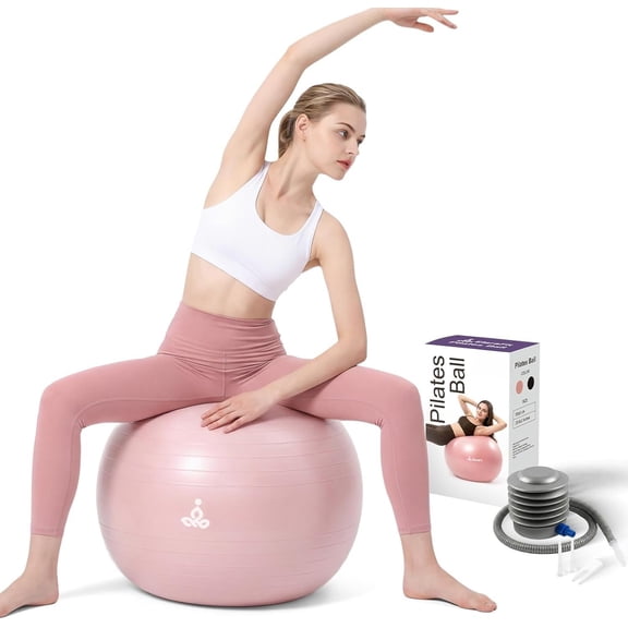 Anti Burst Large Exercise Ball for Yoga Non Slip Pilates Ball with Pump 550 lbs Capacity for , Fitness Size L 23 to 26 inches, About 58 to 65cm