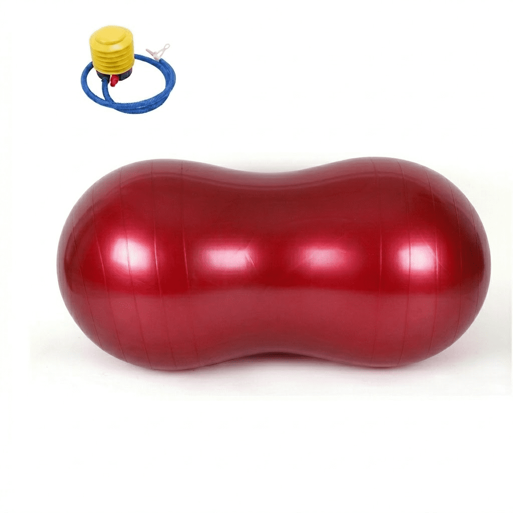 Anti-Burst Peanut Yoga Ball with Quick Pump - Non-Slip Stability Exercise Ball for Core & Balance Training - Ideal for Home Gym, Office, Pilates, and Pregnancy Support
