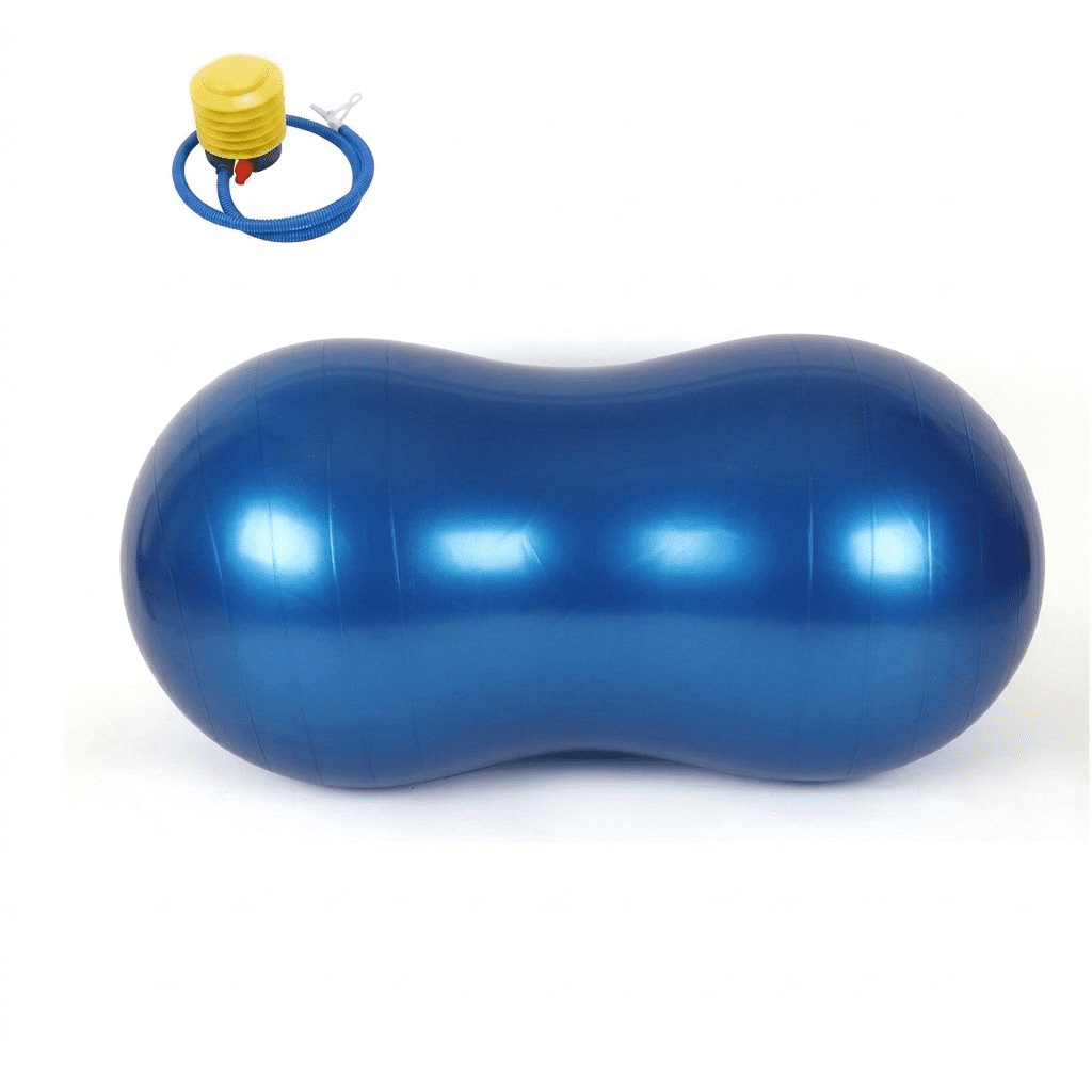 Anti-Burst Peanut Yoga Ball with Quick Pump - Non-Slip Stability Exercise Ball for Core & Balance Training - Ideal for Home Gym, Office, Pilates, and Pregnancy Support