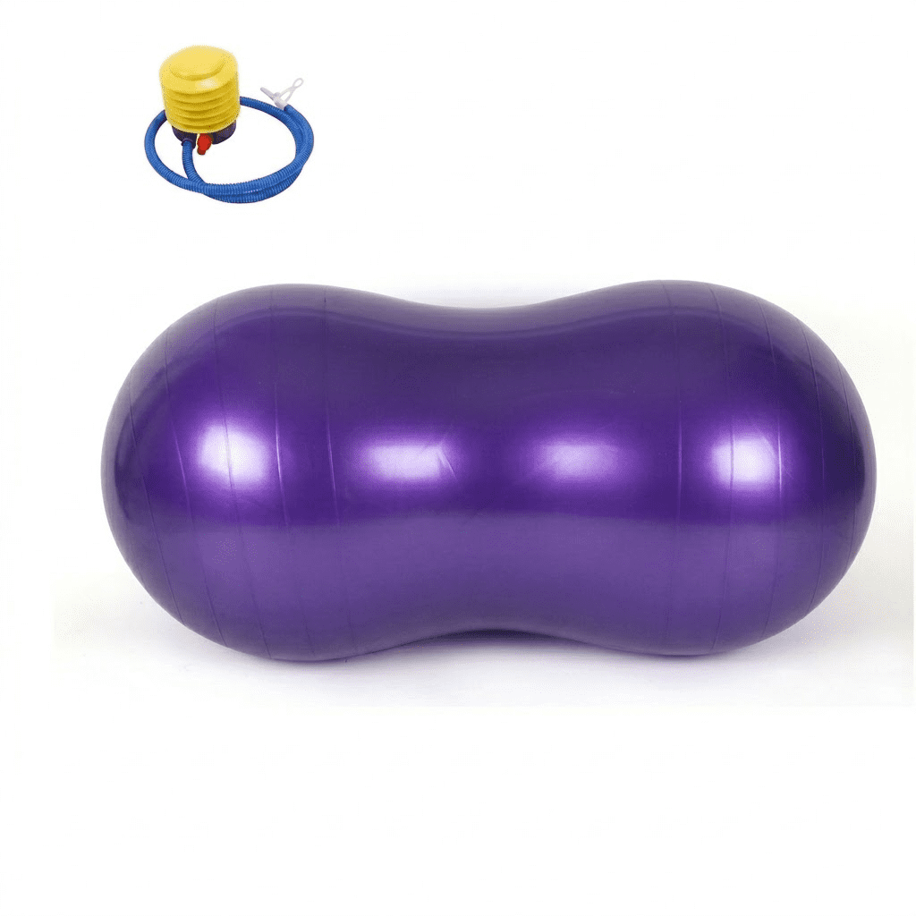 Anti-Burst Peanut Yoga Ball with Quick Pump - Non-Slip Stability Exercise Ball for Core & Balance Training - Ideal for Home Gym, Office, Pilates, and Pregnancy Support