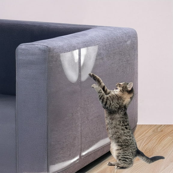Anti-Cat Scratch Furniture Protector 10 Pack, Heavy-Duty Self-Adhesive Tape, with 20 Twist Pins
