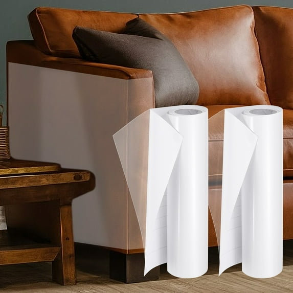 Anti Cat Scratch Furniture Protector, 2 Rolls 118" x 11.8" Single-Sided Sticky Couch Protector