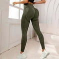 thumbnail image 1 of Anti Cellulite 3D Leggings Compression Resistance Band Leggings for Women Butt Lifting Scrunch Butt Yoga Pants Army Green L, 1 of 3