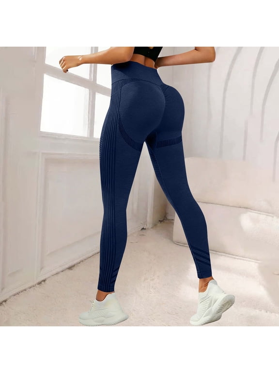 Anti Cellulite Leggings,3D Leggings Cellulite Compression,Resistance Band Legging for Women Tummy Control Butt Yoga Pants 06-Navy XL