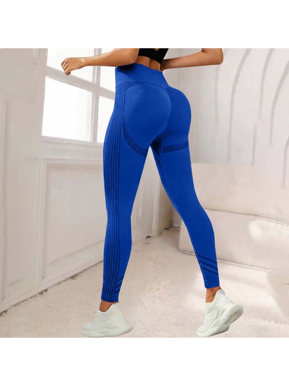 Anti Cellulite Leggings,3D Leggings Cellulite Compression,Resistance Band Legging for Women Tummy Control Butt Yoga Pants 07-Royal Blue M