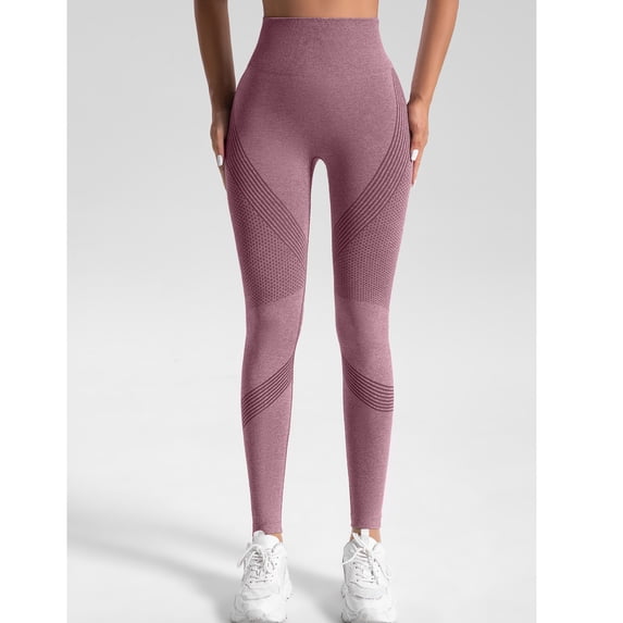 Anti Cellulite Leggings, 3D Leggings Compression Leggings for Women, Seamless Scrunch Butt Lift Yoga Pants Wine S