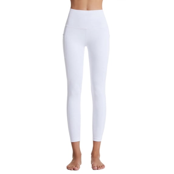 Anti Cellulite Leggings for Women Anti Cellulite Leggings Sculpting Yoga Fitness Pants No Front Seam Leggings Full Length Buttery Soft Yoga Pants Smile Contour Activewear Tights White XXL