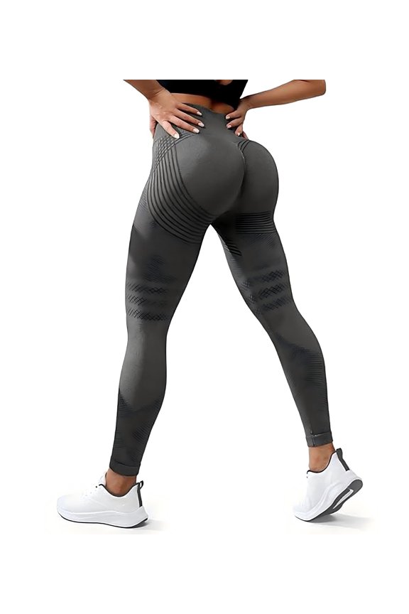 Anti Cellulite Leggings for Women, High Waisted 3D Compression Yoga Pants, Squat-Proof Seamless Workout Tights for Gym Fitness