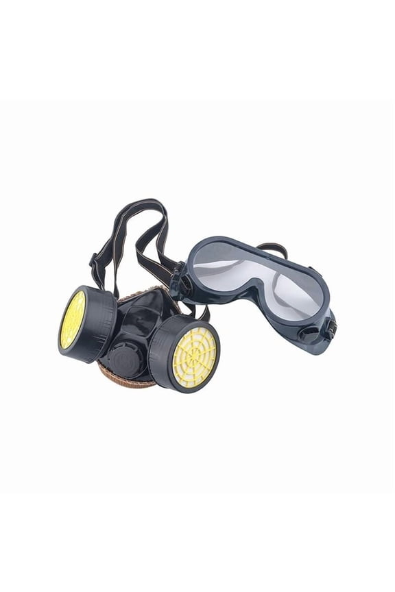 Anti-Chemical Filter Respirator Gas Mask Anti-Pollution Harmful Vapor, Cartridge Mask Protection Valve Easy to Breathe, Goggles