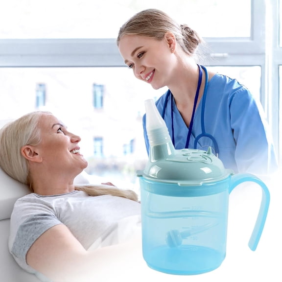 Anti-Choking Straw Cup for Bedridden Patients | No-Spill Liquid Feeding Cup for Elderly & Pregnant Women – 300ml Drop-Proof Portable Care Cup
