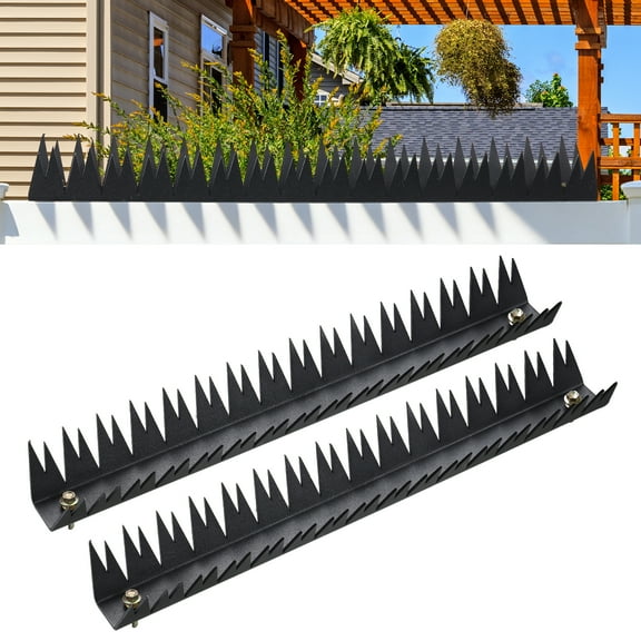 FENHRTVM Anti Climb Fence Spikes,6Pcs Sharp Metal Anti Climb Spikes for Outdoor Walls, Garden Fences Easy Install,Black