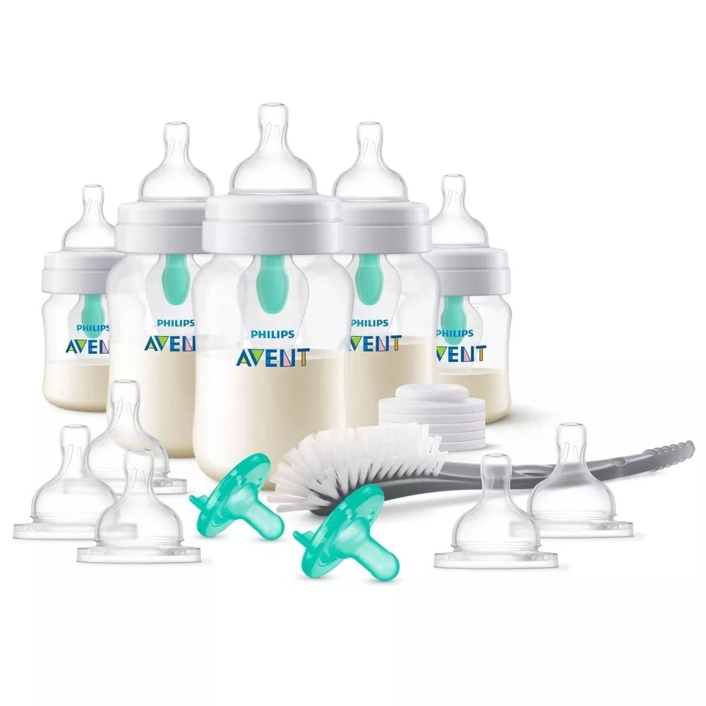 Anti-Colic Bottle with AirFree Vent Newborn Gift Set - 18pc: BPA-Free, Silicone Nipples