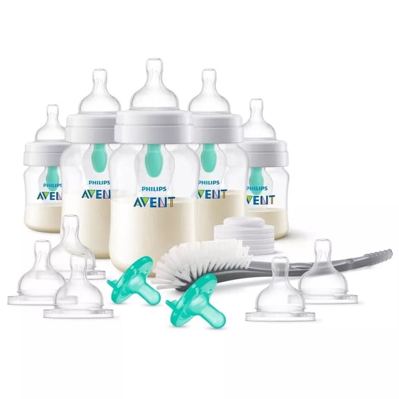 Anti-Colic Bottle with AirFree Vent Newborn Gift Set - 18pc: BPA-Free, Silicone Nipples