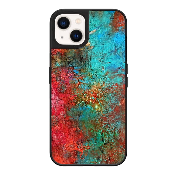 Anti-Collision Protective Retro Red Blue Rusty Phone Case for iPhone XR 7 8 SE 11 12 13 Mini 13 14 15 16 Pro Max for iPhone Case, Black