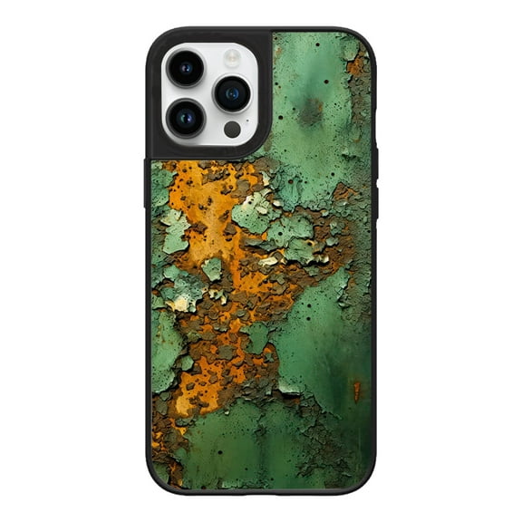 Anti-Collision Protective Retro Rusty Green Phone Case for iPhone XR 7 8 SE 11 12 13 Mini 13 14 15 16 Pro Max Phone Case, Black