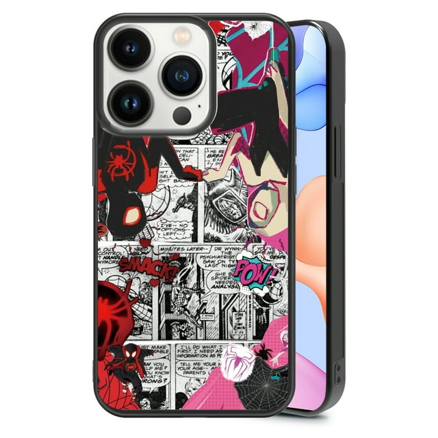 Anti-Collision Protective Spider Web Design Mobile Phone Case for iPhone 15 Pro, Black