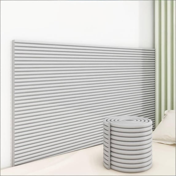 Anti-Collision Wall Padding 20cm×200cm Soft Foam Wall Sticker Self-Adhesive Waterproof Wall Panel for Bedroom Headboard Table Corner Stair Protection Light Gray