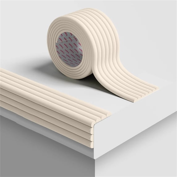 Anti Collision Wall Padding and Soft Edge Protector with Self Adhesive Foam for Baby Proofing and Home Safety Decor 6.5 Ft Beige