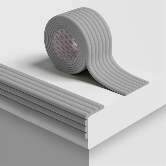 Anti Collision Wall Padding and Soft Edge Protector with Self Adhesive Foam for Baby Proofing and Home Safety Decor 6.5 Ft Light Gray