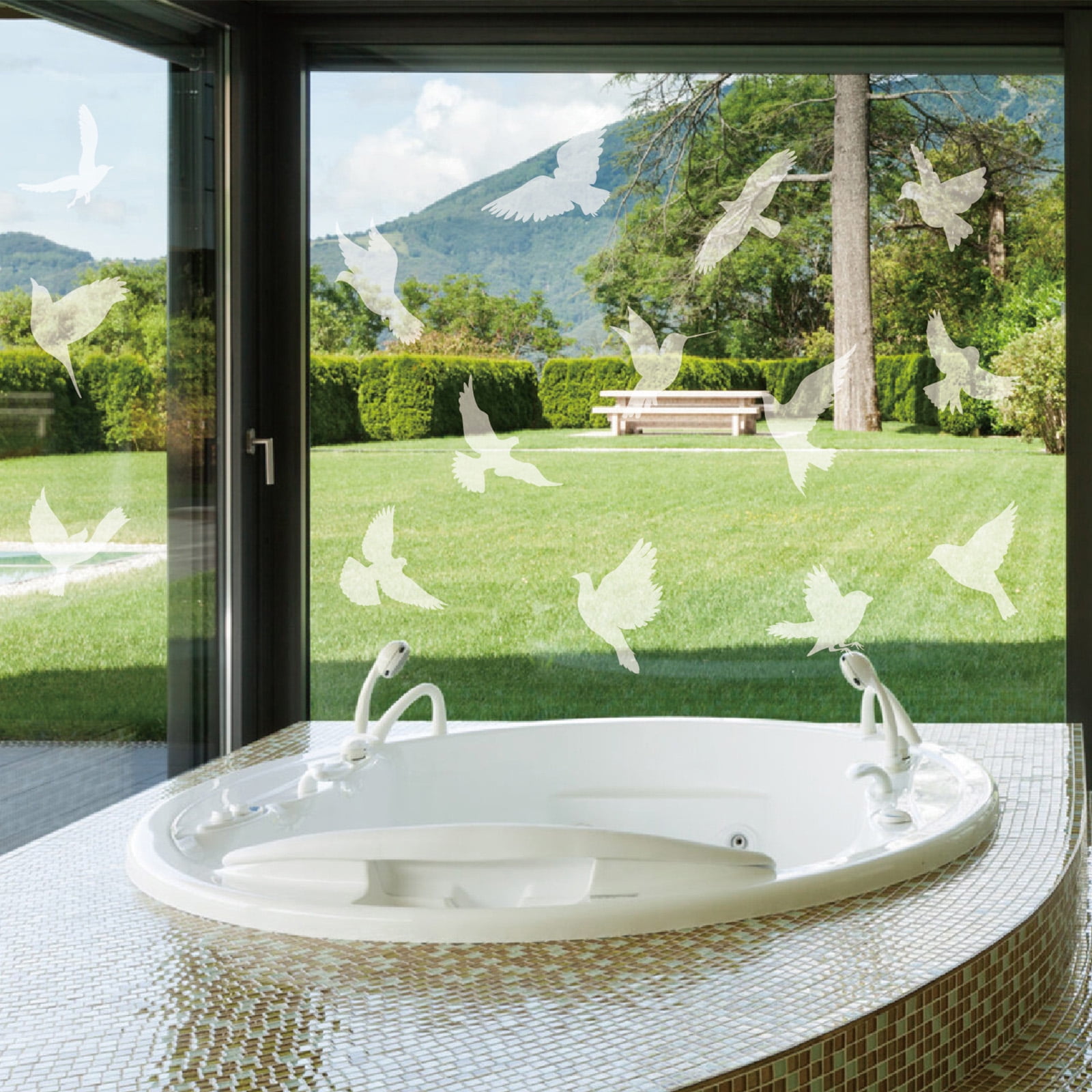 Anti Collision Window Bird Stickers Decals Anti Collision Window Decals for Bird Strikes Prevention 22x30cm Static Flying Bird